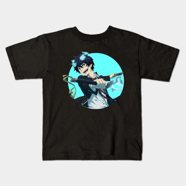 rin okumura blue exorcist Kids T-Shirt by Sparkledoom